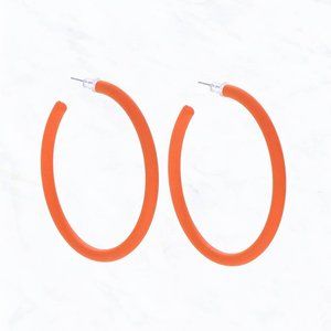 Hyacinth Orange Rubber Color Coated Hoop Earrings